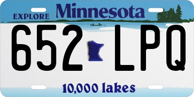 MN license plate 652LPQ