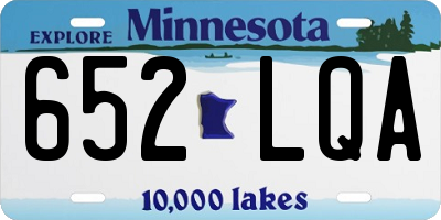 MN license plate 652LQA