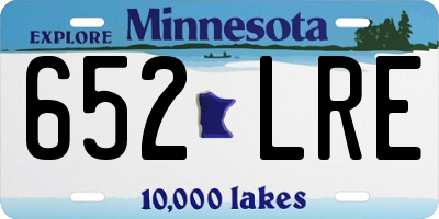 MN license plate 652LRE
