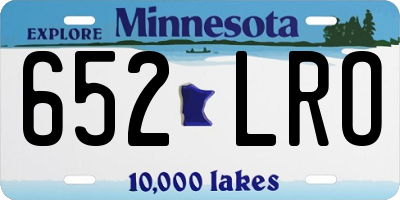 MN license plate 652LRO