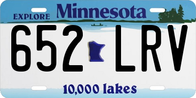 MN license plate 652LRV