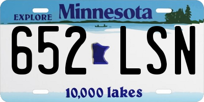 MN license plate 652LSN