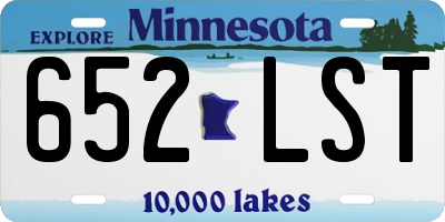 MN license plate 652LST