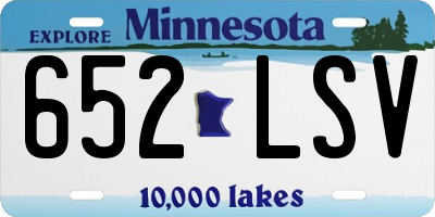 MN license plate 652LSV