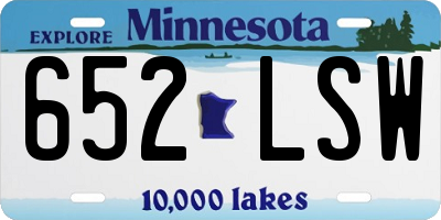 MN license plate 652LSW