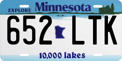 MN license plate 652LTK