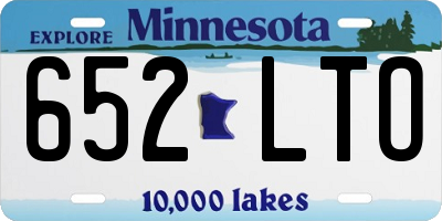 MN license plate 652LTO