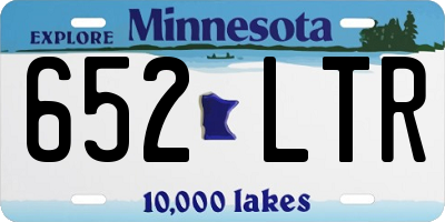 MN license plate 652LTR