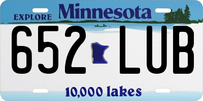 MN license plate 652LUB
