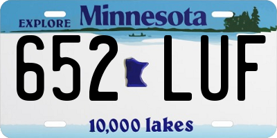 MN license plate 652LUF