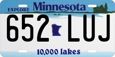 MN license plate 652LUJ