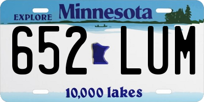 MN license plate 652LUM