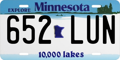MN license plate 652LUN
