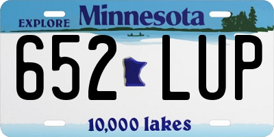MN license plate 652LUP