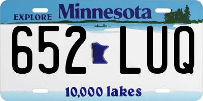 MN license plate 652LUQ