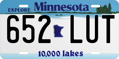 MN license plate 652LUT