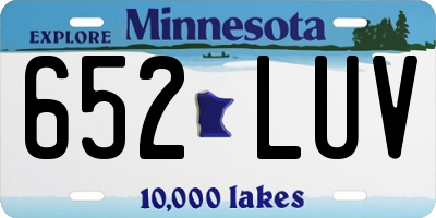 MN license plate 652LUV