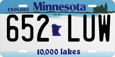 MN license plate 652LUW