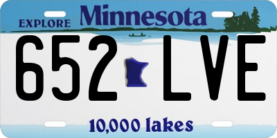 MN license plate 652LVE