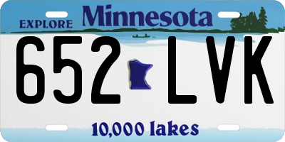 MN license plate 652LVK