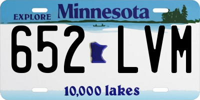 MN license plate 652LVM