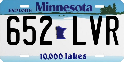 MN license plate 652LVR