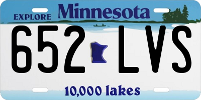 MN license plate 652LVS