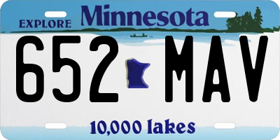 MN license plate 652MAV