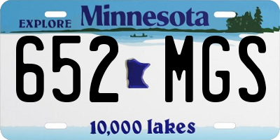 MN license plate 652MGS