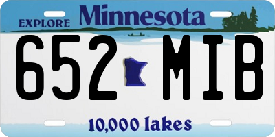 MN license plate 652MIB