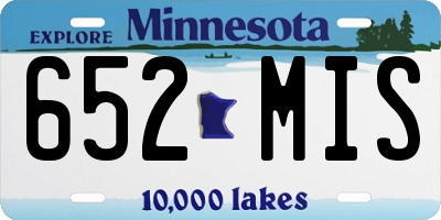 MN license plate 652MIS