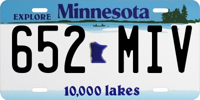 MN license plate 652MIV