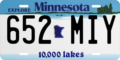 MN license plate 652MIY