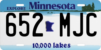 MN license plate 652MJC
