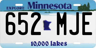 MN license plate 652MJE