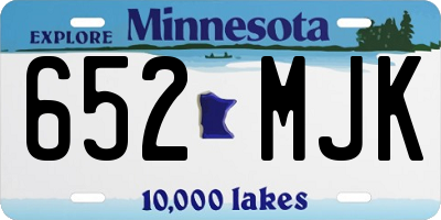 MN license plate 652MJK