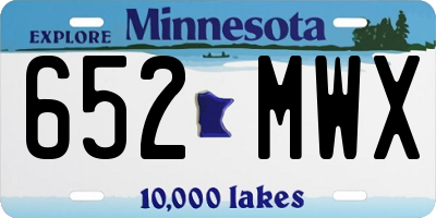 MN license plate 652MWX