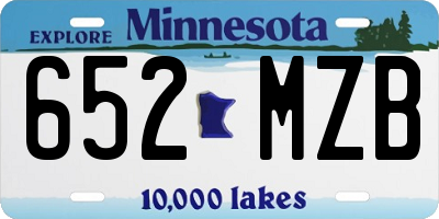 MN license plate 652MZB