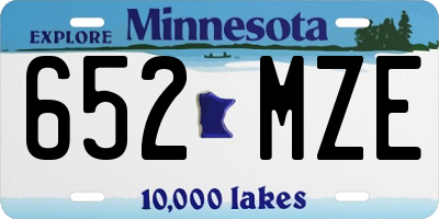 MN license plate 652MZE