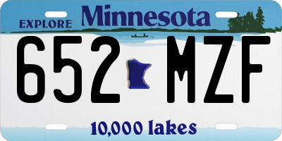 MN license plate 652MZF