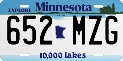 MN license plate 652MZG