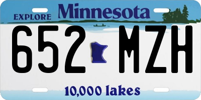 MN license plate 652MZH