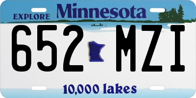 MN license plate 652MZI