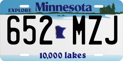 MN license plate 652MZJ