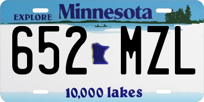 MN license plate 652MZL