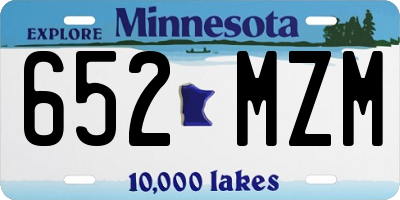 MN license plate 652MZM