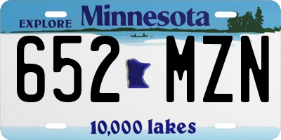 MN license plate 652MZN