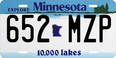MN license plate 652MZP