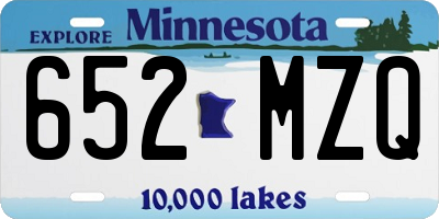 MN license plate 652MZQ