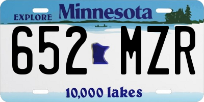 MN license plate 652MZR